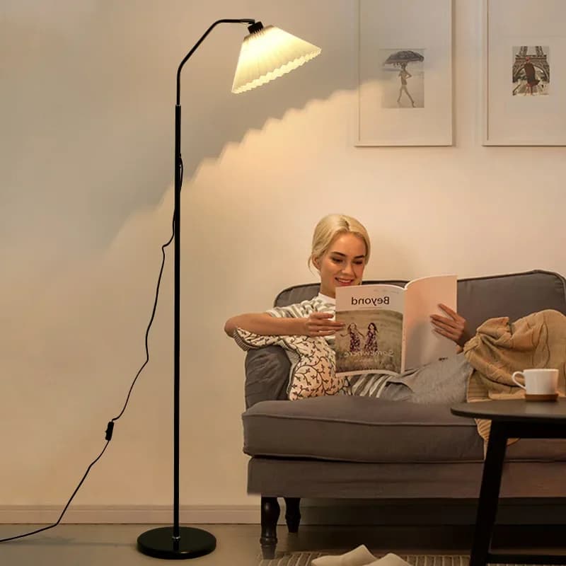 Ins Style soggiorno, luce ambientale crema, soggiorno camera da letto, luce ambientale a LED verticale, lampada da terra, lampada da scrivania verticale