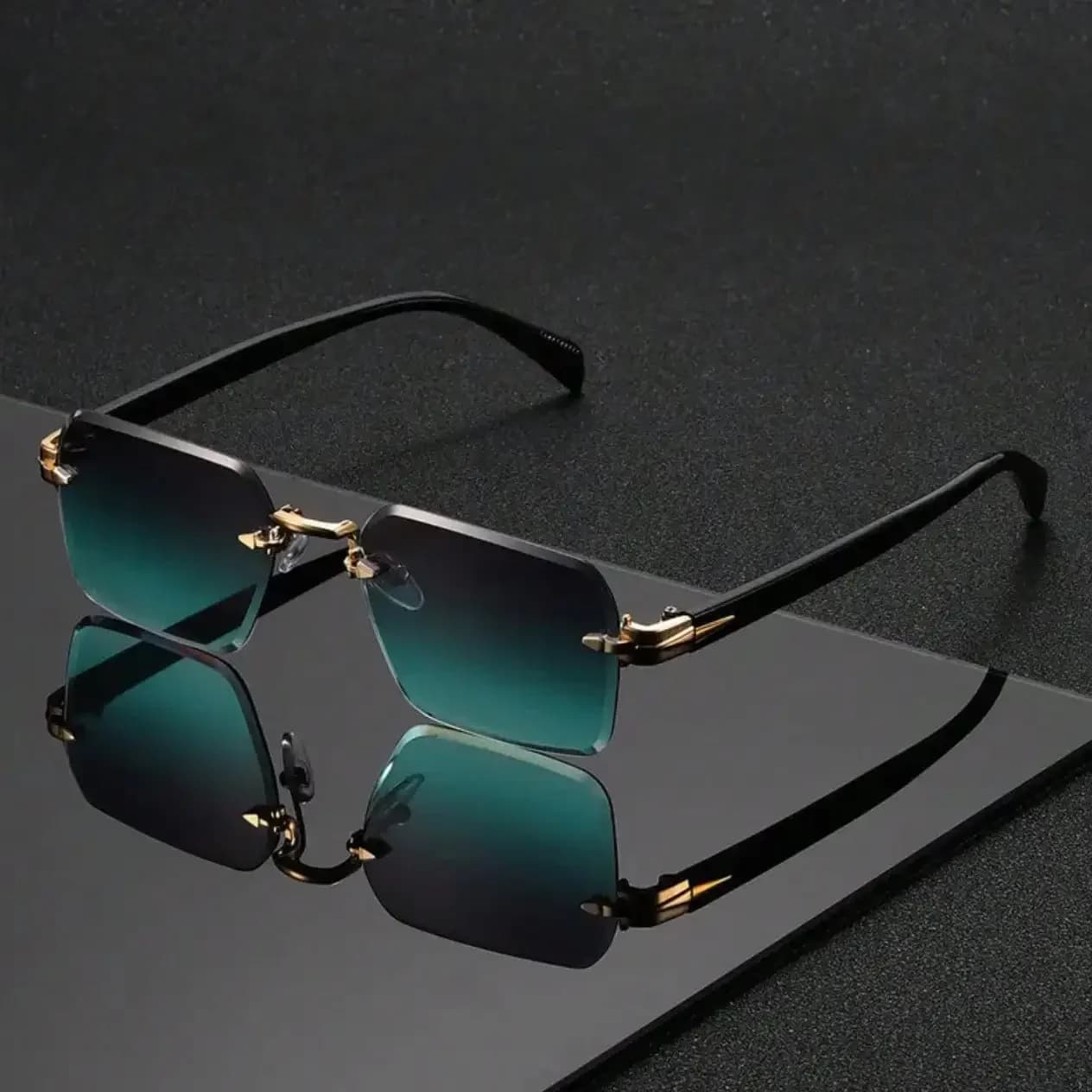 1pc Retro Solid Color Frameless Fashion Glasses, Unisex High-End Metal Rimless Glasses, Suitable For Vacation, Travel, Street Photography, Hiking, Parties, Concerts, And As An Ideal Gift