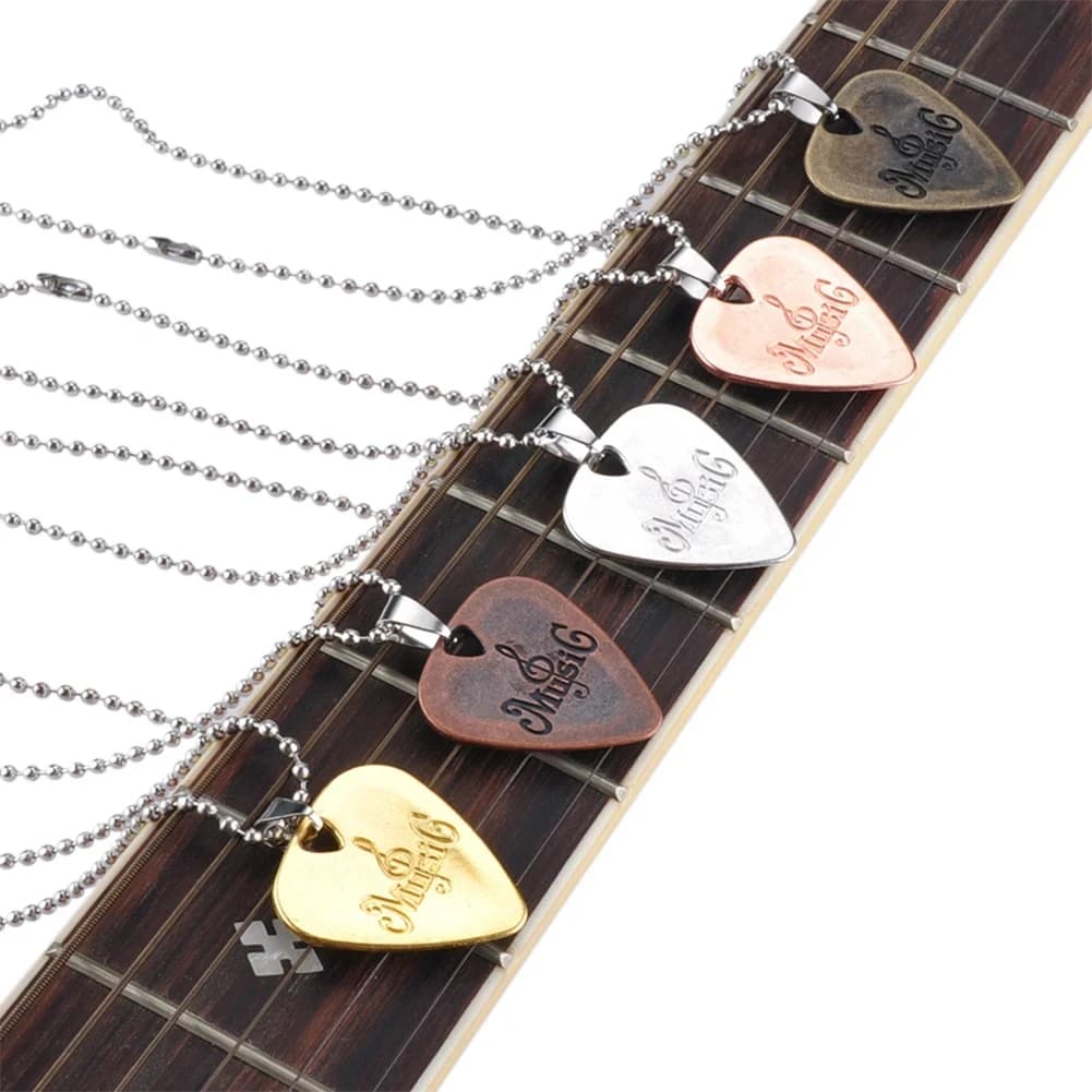 Miwayer Plettro per chitarra in metallo Plettro per collana con plettro in lega di zinco per accessori per parti di strumenti musicali per chitarra elettrica