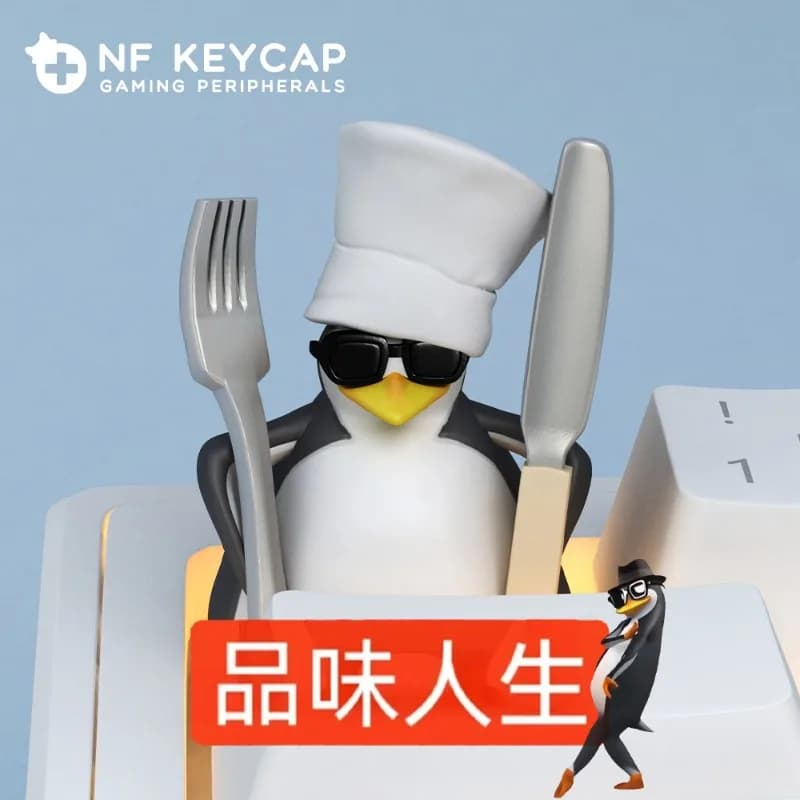 William Tell Penguin Nice Craft Resin Covers Customize Creative Keyboard Covers for Mechanical Keyboard Custom Peripheral Gifts