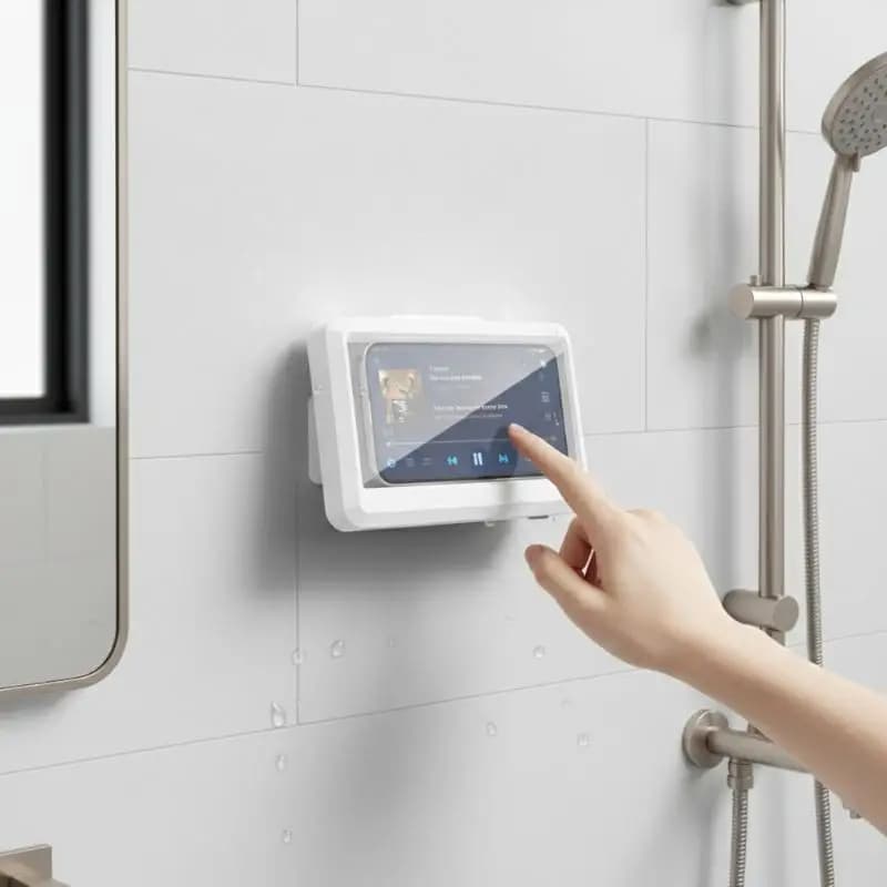Universal support waterproof and anti-fog for bathroom/shower cell, waterproof phone case with touch function.