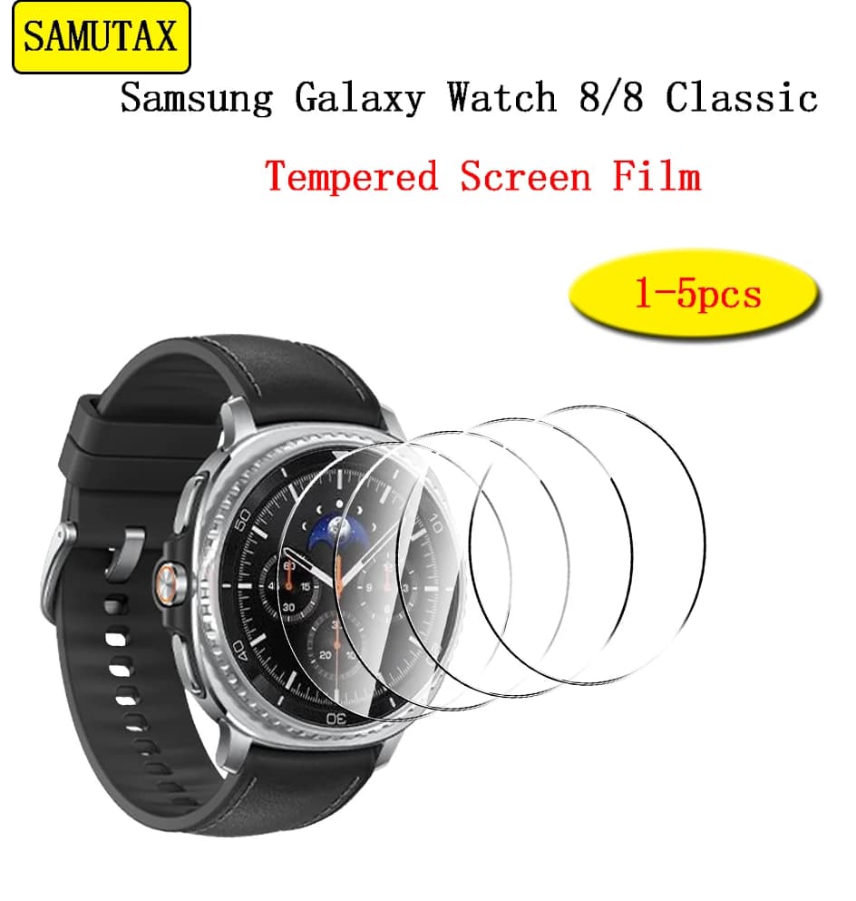 1-5Pcs Tempered Glass for Samsung Galaxy Watch 8 40mm 44mm HD Screen Protector Film Anti-Scratch for Galaxy Watch 8 Classic 46mm