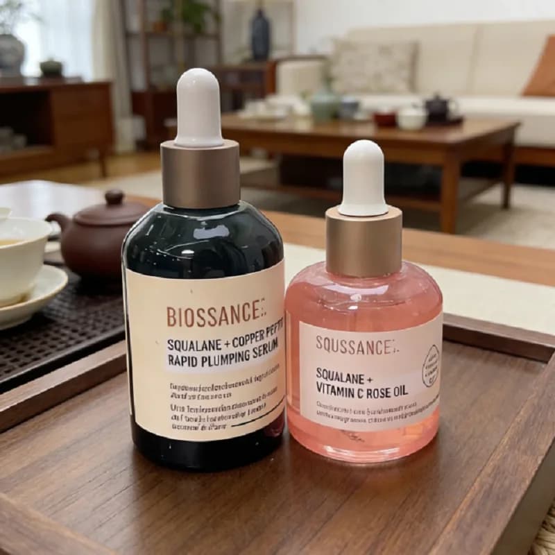 Squalane Skincare - Siero Rimpolpante Rapido con Vitamina C, Olio di Rosa e Peptidi di Rame, Anti-Rughe, Idratante, Ringiovanente per la Cura del Viso