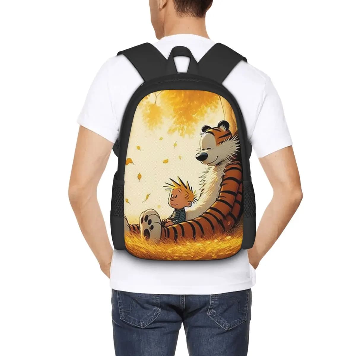 Calvin Hobbes Classic Student Backpack School Bag Hiking Travel Daypack for Boys Girls Fashion Bookbag Shoulder Bags
