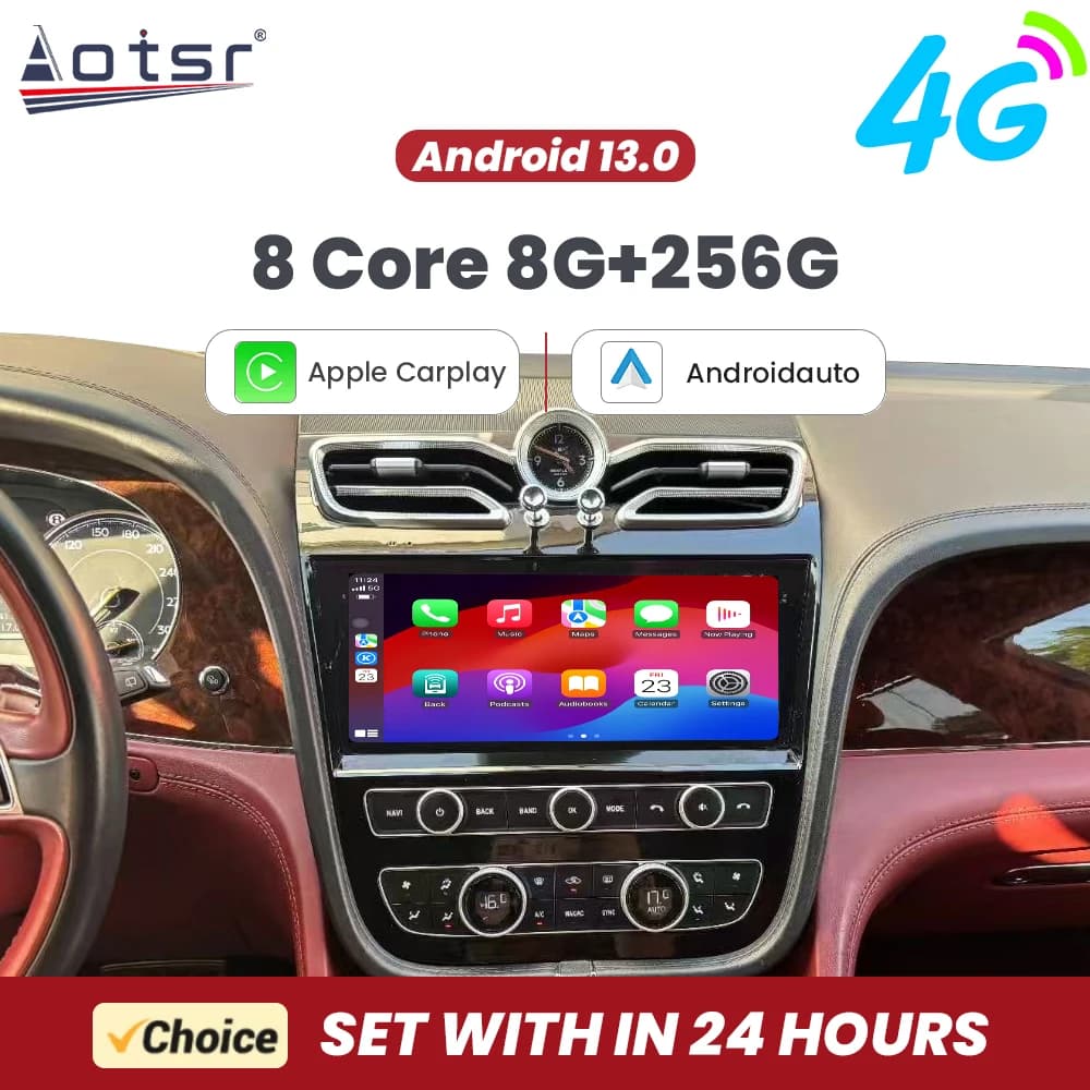 10.9'' Android 14 for Bentley Bentayga 2016-2020 Touch Car Screen Navigation Carplay Car Radio DSP BT Multimedia Player 1600*720