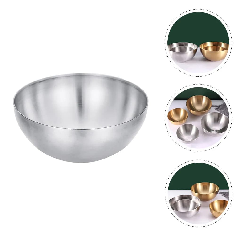 Contenitore per Alimenti in Acciaio Inox a Strato Singolo, Ciotola per Insalata, Zuppa, Riso e Noodle, Utensile da Cucina per Servire Cibo