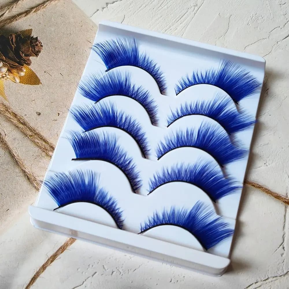 5 Eyelash Paia Colored by the Unique and Dramatic Look for Mask, Cosplay, Feste, Soft and Moisturized Fin Eyes Effect Fox or Cat