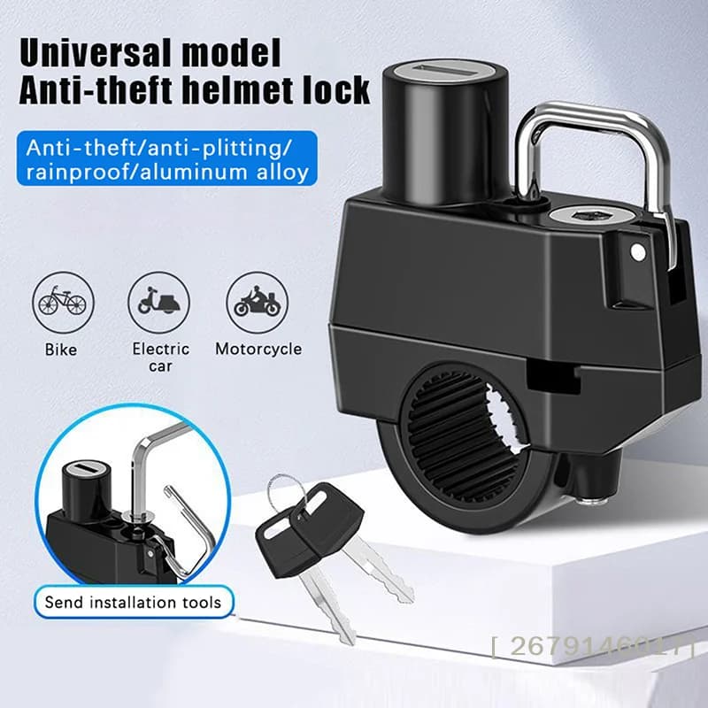 diYY26 di Anti-theft helmet for 22-28 mm bike helmet tube with 2 keys + installation tool for bike, motorcycle and scooter