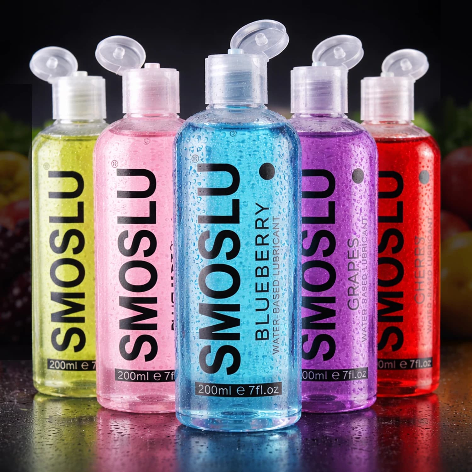 10-Flavor Water Based Personal Lubricantion 200ml Body Massage Oil for Men, Sexy Fruit Flavored Intimate Gel, Easy Clean