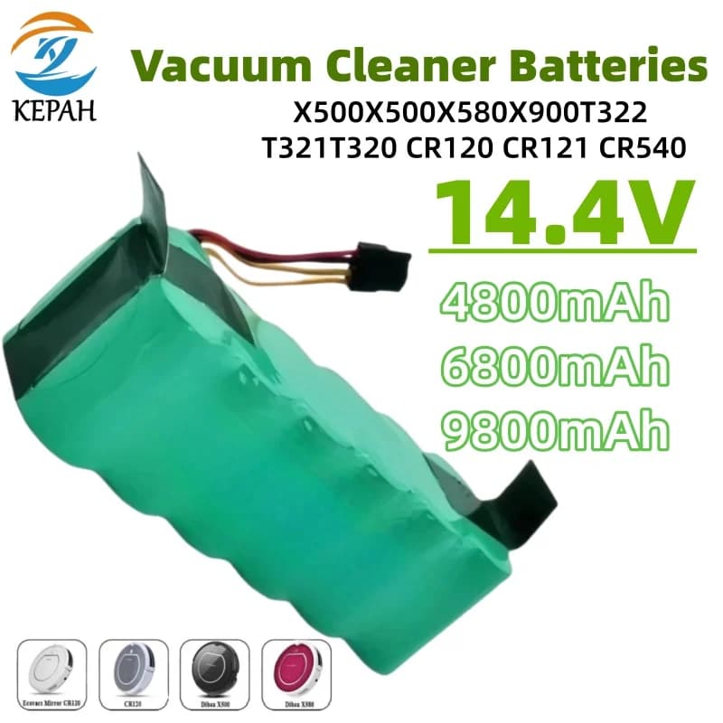 Batteria Ni-Mh da 14,4 V 4800-9800 mAh | Compatibile con AMIBOT/DIBEA/MIDEA/PROFIMASTER, adatto agli aspirapolvere LP43SC2000P/X500