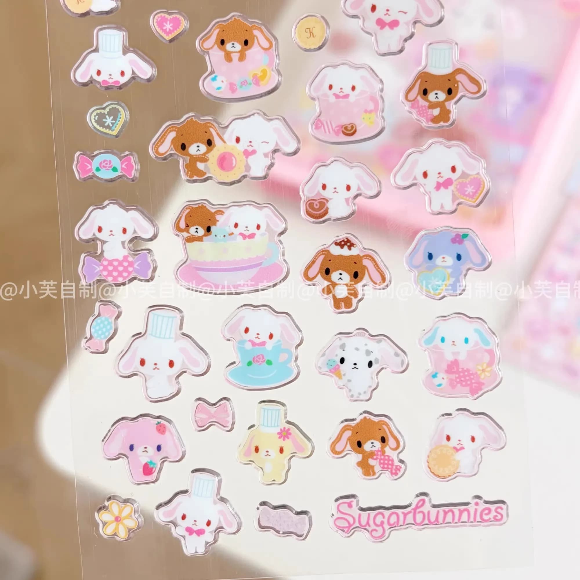 Adesivi Super Carini Sugarbunnies, Sticker a Bolle per Tea Party, Decalcomanie per Telefono, Laptop, Valigia, Quaderno, Skateboard, Regalo
