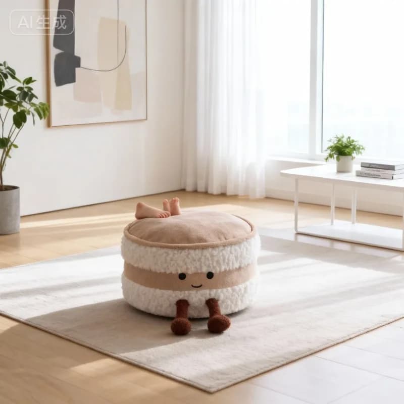 Pouf rotondo moderno ed estetico per soggiorno e camera da letto, poggiapiedi decorativo, ottoman, futon, arredo tatami