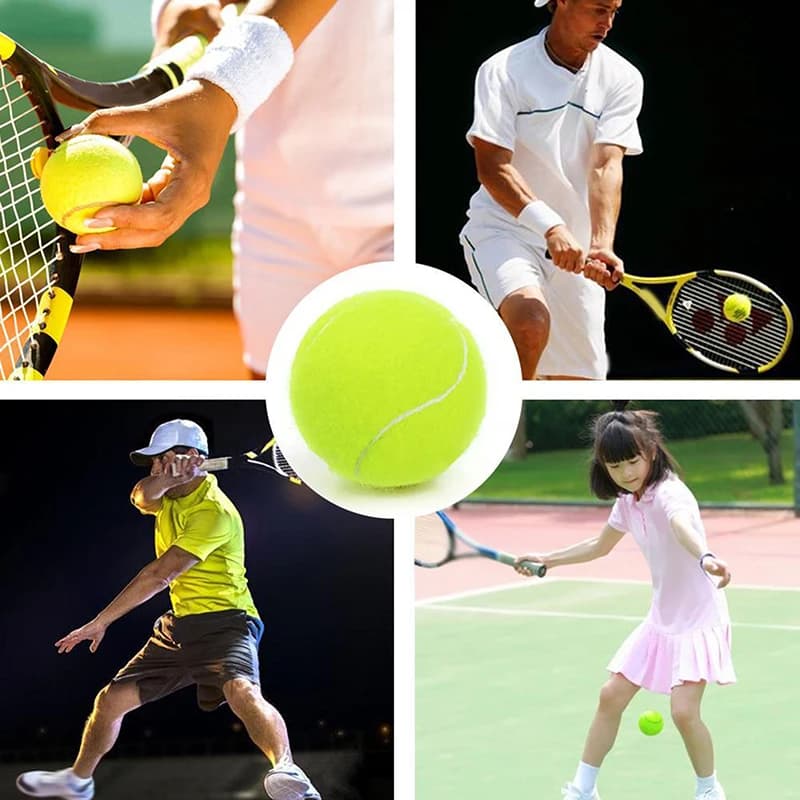 Set da 3 palline da tennis da 65 mm, resistenti all'usura, in fibra di gomma altamente elastica, palline da allenamento per principianti, per club