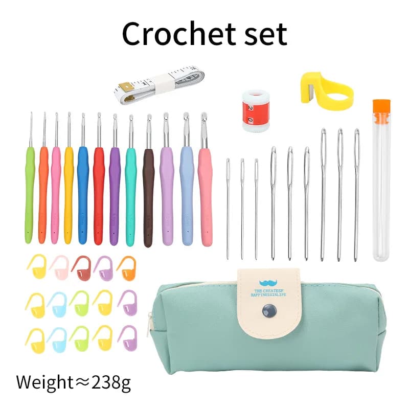 Hot Sale DIY Material Tool Aluminum Crochet Hook Set Knitting Needle Kit for Hand Knitting
