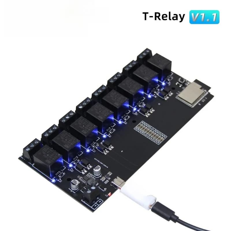 1Pcs T-Relay 5V 8 Channel Relay Module ESP32 Wireless Development Board WIFI Bluetooth With Optocoupler Isolation For Arduino