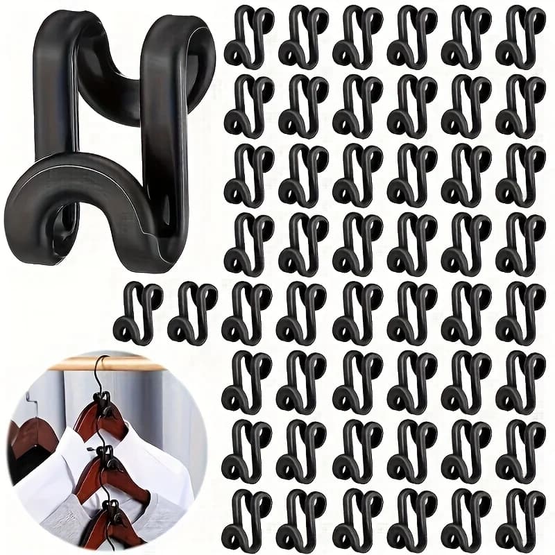 50 mini connectors for plastic cascade hooks organizer for closet space saving for coat hangers best gifts for mom's party