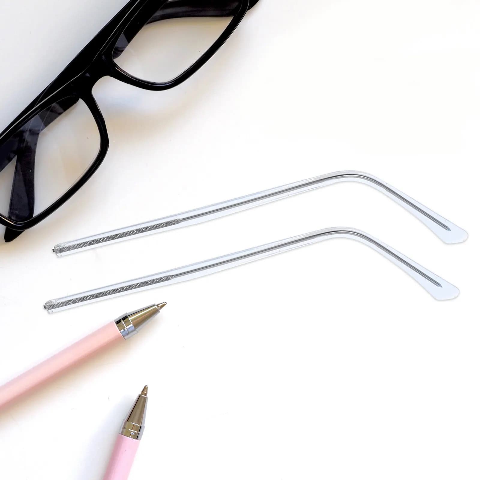 1 Paio di Aste per Occhiali in Metal Ipoallergenico, Easy to Install, Read and Comode, Spare parts for Eyeglasses and Sun