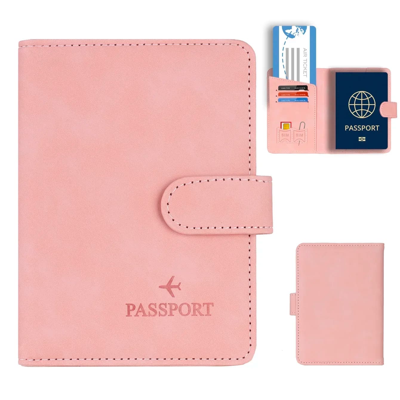 RFID Blocking Business PU Leather Card Case Simple Travel Passport Holder Cover Case Wallet Travel Accessories for Women Men