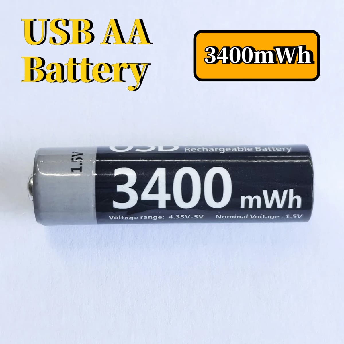 Batteria al litio ricaricabile USB tipo C da 3400 mAh AA 1,5 V per telecamera da caccia con telecomando, mouse, serratura, microfono