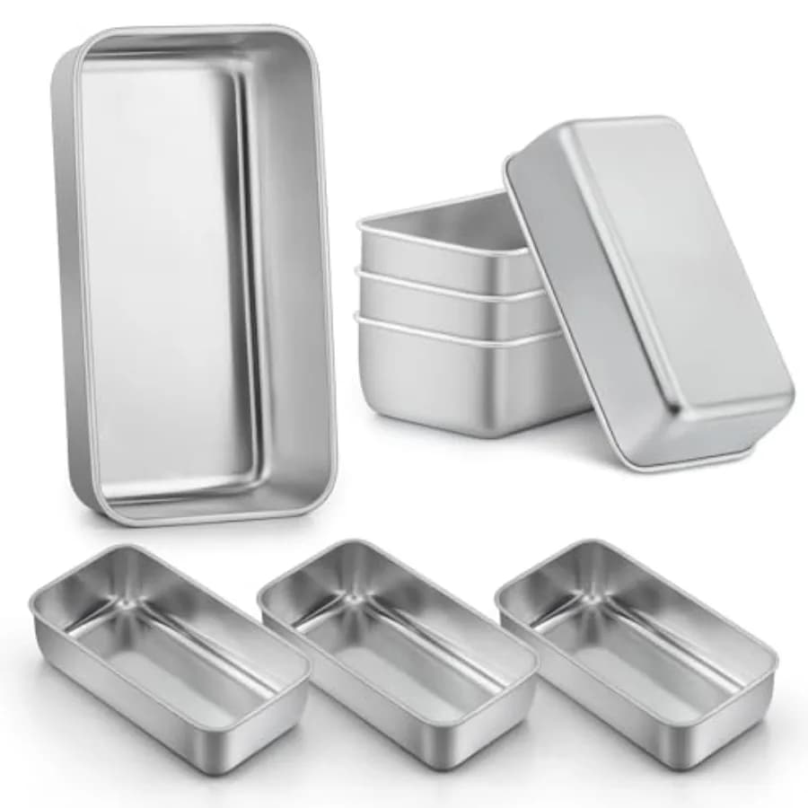 Set of 8 Sheets for Bread 9x5 Stainless Steel, Homemade Bread Moulds, Brownies and Cakes