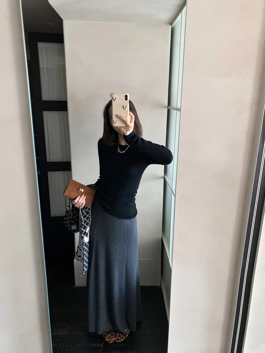 Elegante gonna lunga in maglia di lana a coda di pesce da donna, stile semplice, vita elasticizzata, per la primavera, effetto snellente