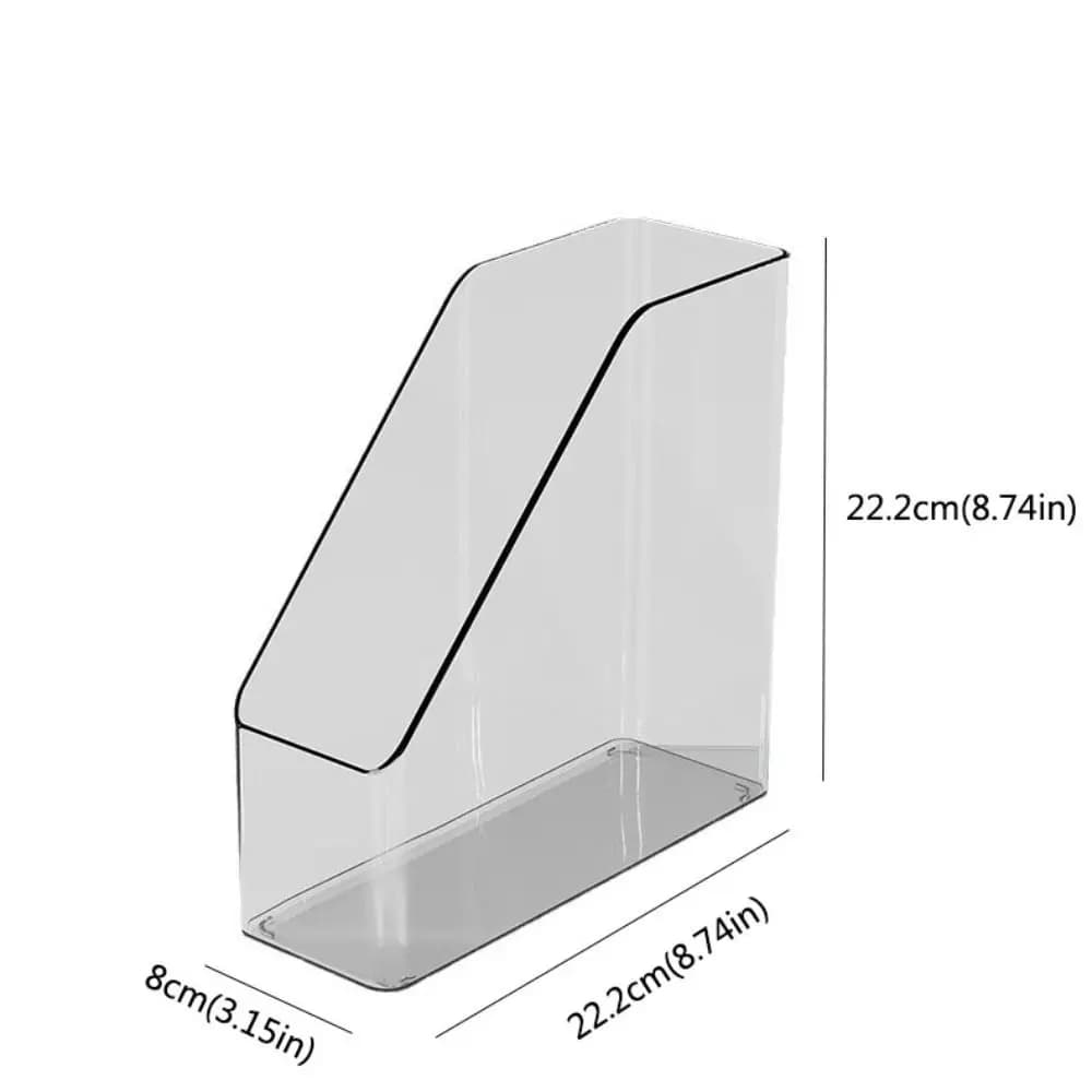 Desk Folder Holder Transparent Vertical File Folder Storage Bin Paper Tray Organizer Book Magazines Holder for Home Office