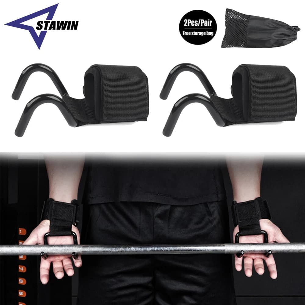 2 pieces weight lifting hook handles with wrist strap for gym gym strap for fitness strap for weights pull-up gloves for weight lifting