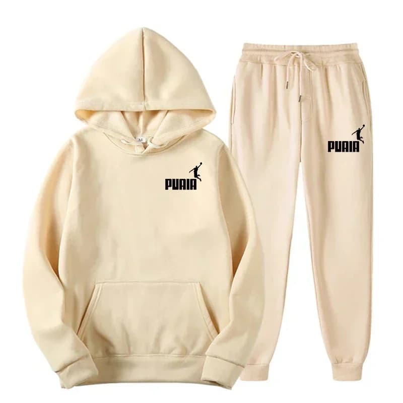 Nuova Tendenza Moda: Set Casual con Cappuccio per Uomo e Donna, Felpa + Pantaloni, Combinazione Multicolore per l'Autunno