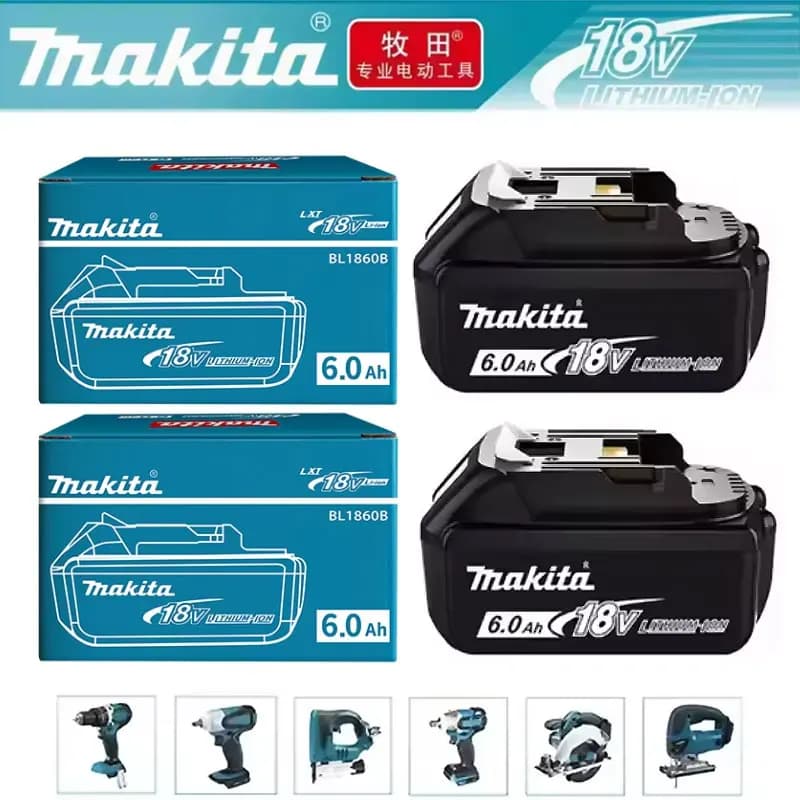Batteria Makita 18V 2.0Ah/6.0Ah BL1820 BL1860 BL1860B al litio di ricambio adatta per pistola ad aria calda DHG181Z