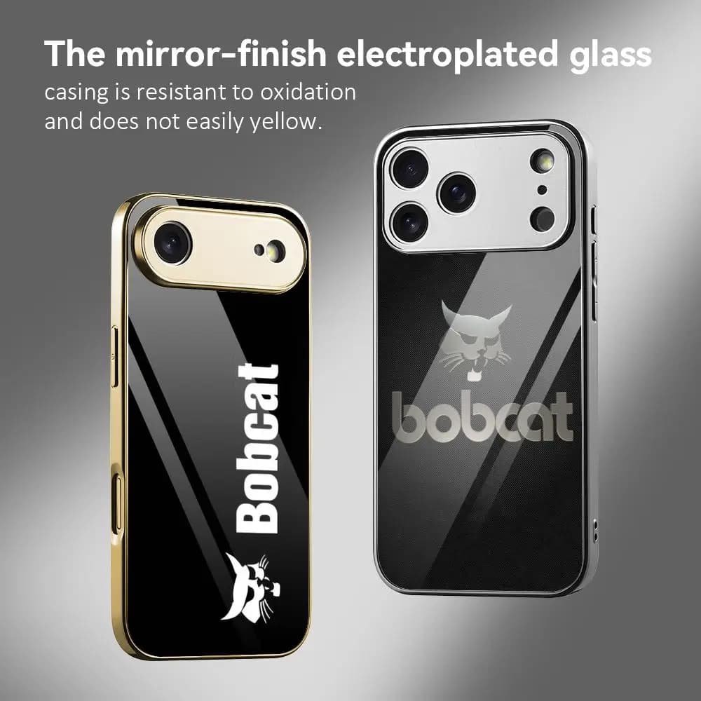 Custodia per telefono con logo B-Bobcat per iPhone 17 16 15 14 13 12 Pro Max Plus, antiurto con paraurti in metallo galvanizzato