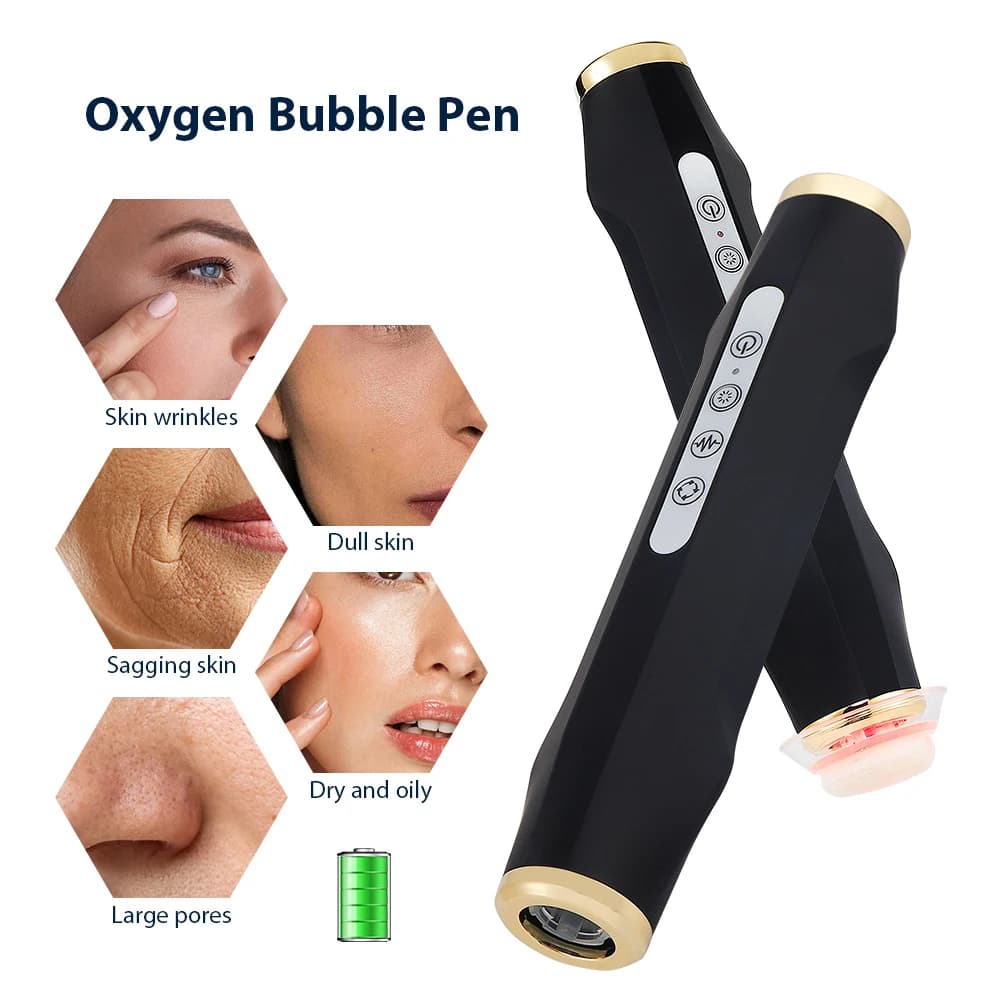 Portable Oxygen Bubble Pen CO2 Oxygen Handheld CO2 Gel for Face Skin Care Device SPA for Face
