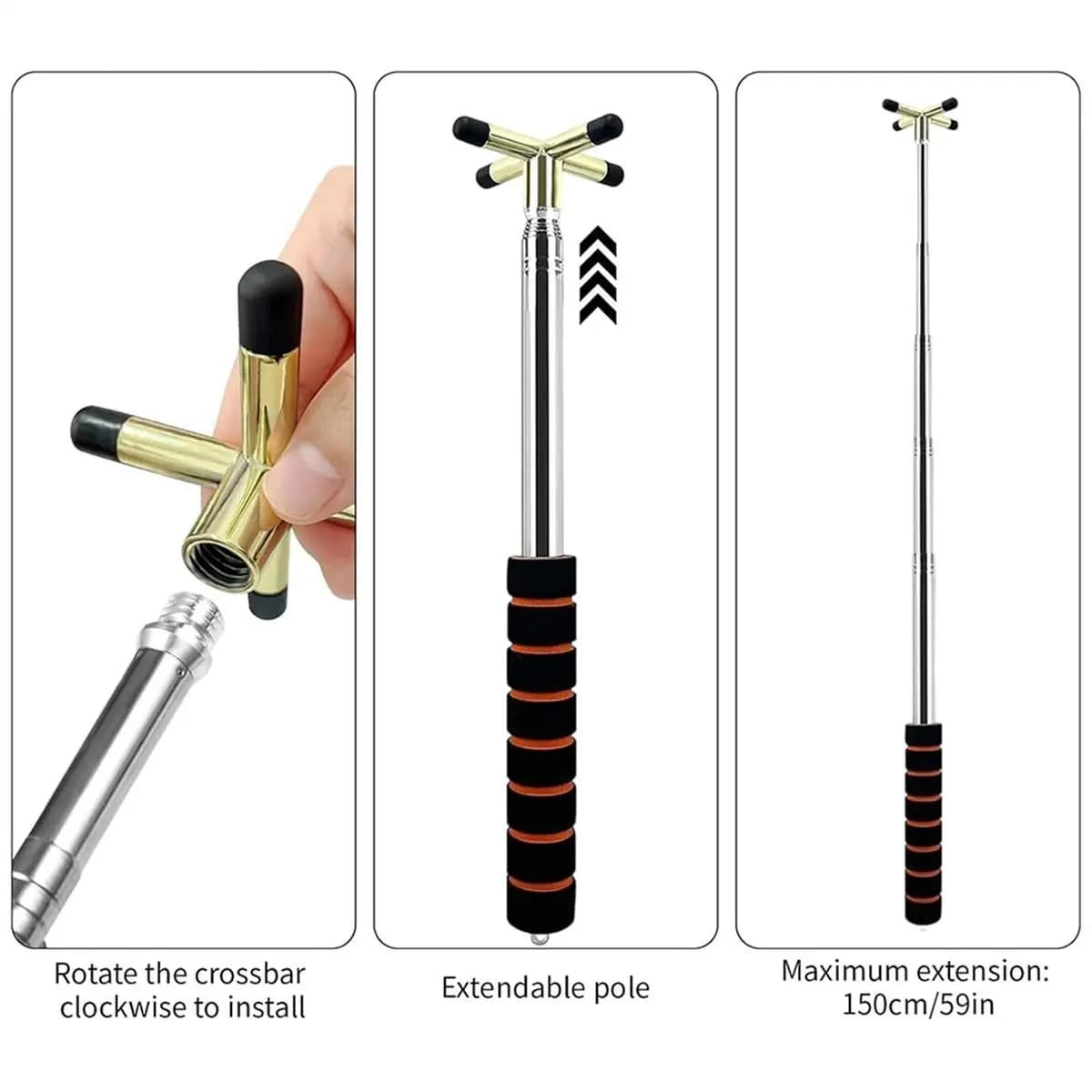 A48U Telescopic Billiards Stand Bridge Stick - Adjustable Metal Pool Rest Head for Precise, Stable