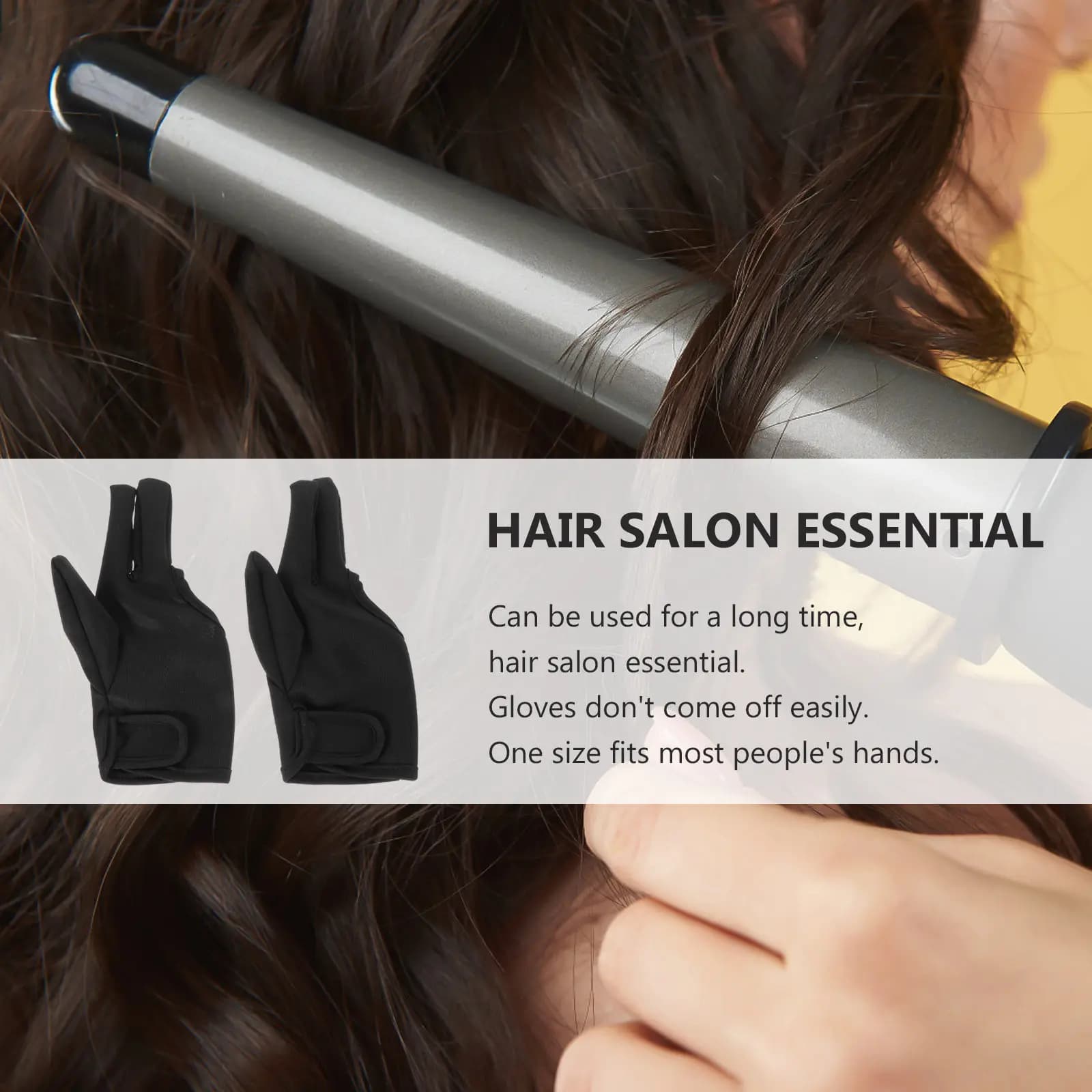 2Pcs High Temp Resistant Hair Styling Gloves with 3 Finger Flexibility for Curlers Straighteners Hair Dryers Salon Stylist