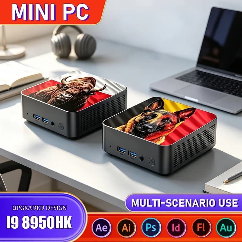 2026 Core i9 8950HK Mini Gaming Desktop Win11 16GB DDR4 2TB SSD Wi‑Fi 6 BT5.2 4K UHD PC for Gamer
