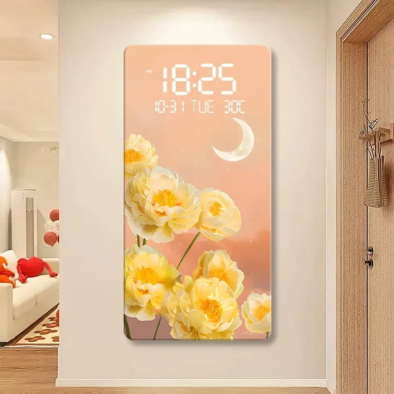 Orologio da parete digitale con illusione astratta di grandi dimensioni, lussuoso orologio al quarzo per la decorazione domestica, soggiorno, camera da letto