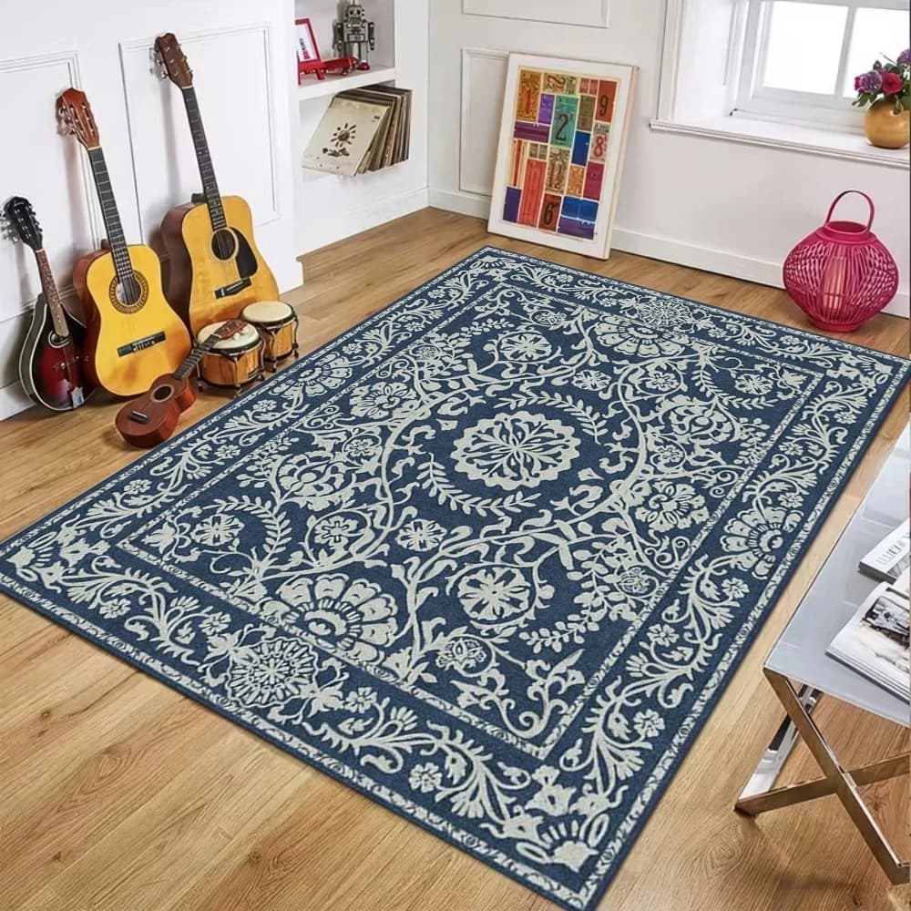 Tappeti in stile nostalgico Soggiorno Camera da letto Tappeto Morbido antiscivolo Tavolo e sedia Tappetino Facile da pulire Tappetino yoga Decorazioni per la casa Regalo