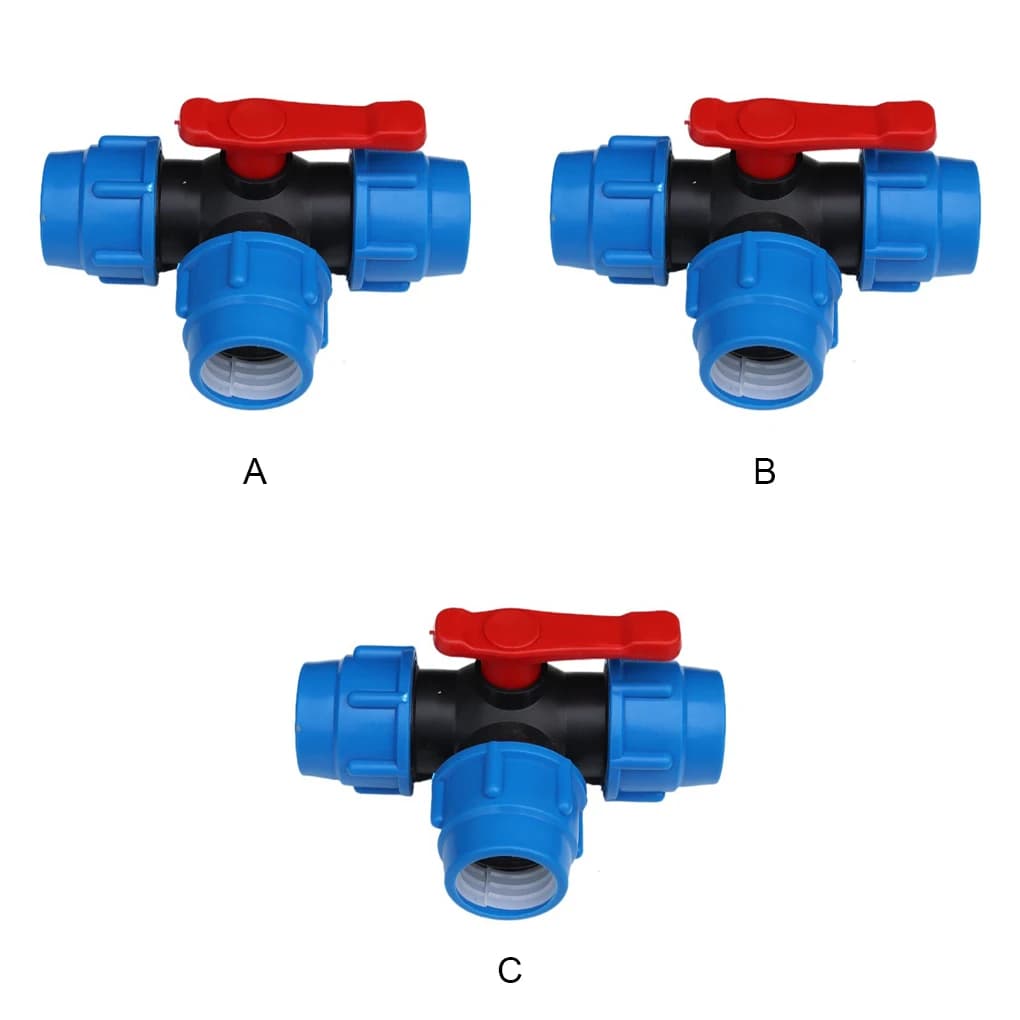 20mm Detachable Sealed Water Hose Connector Three-way Ball Valve Replacement
