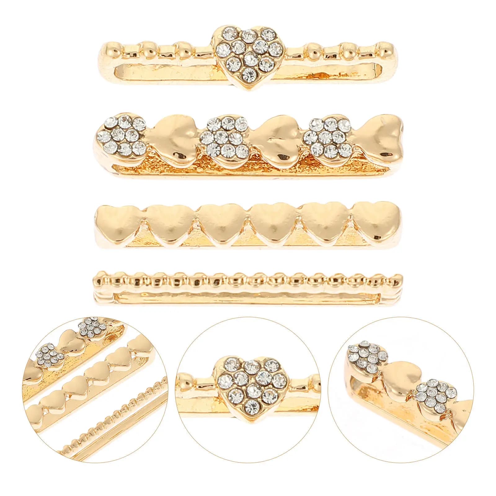 4 pezzi di anelli decorativi in lega di zinco per cinturini di orologi, personalizzati ed eleganti