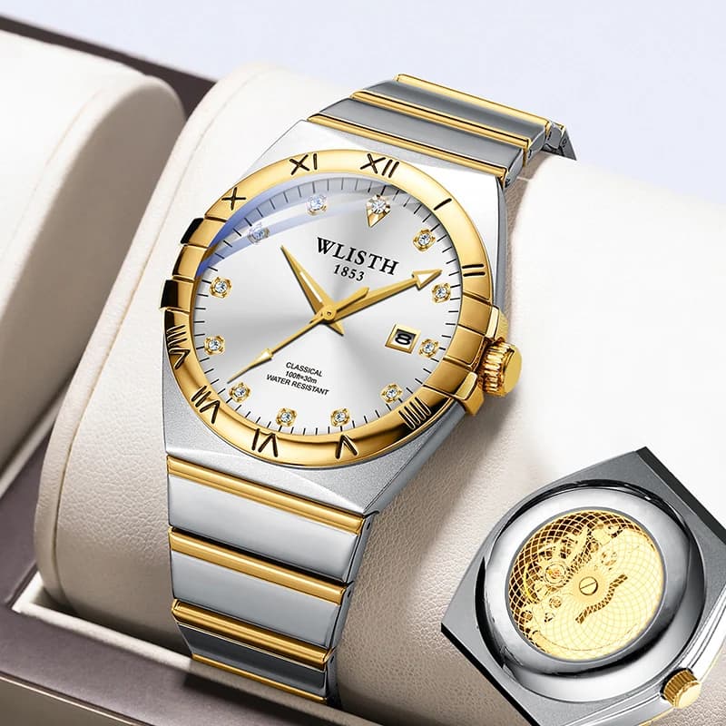 Luxury Quartz Men's Watch, Stainless Steel Mechanical Wrist Watch, Fashionable Men's Watch, Working Watch, Gift Idea, Reloj Hombre