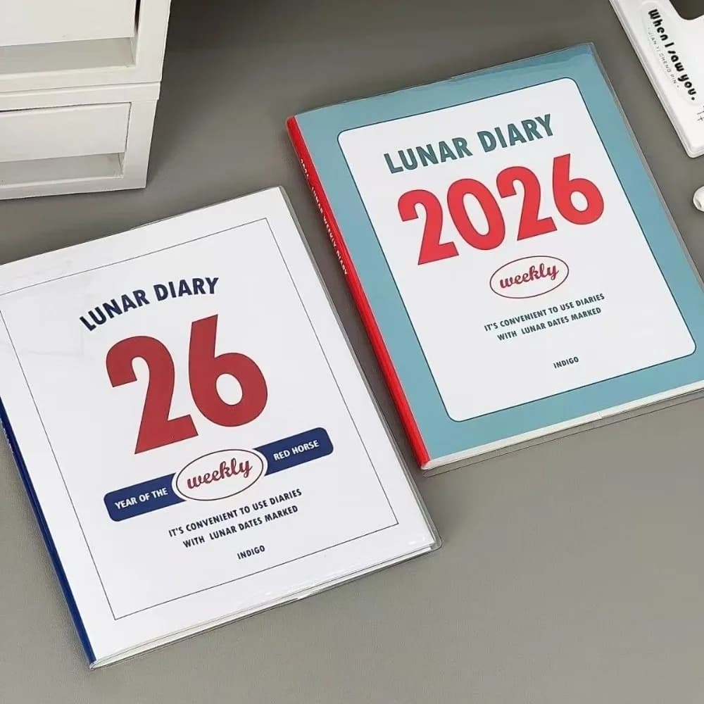 2026 Agenda Vita Planner Libro Minimalista con Calendario Studente Studio Diario Planner PVC Retro Journal Notebook Scuola