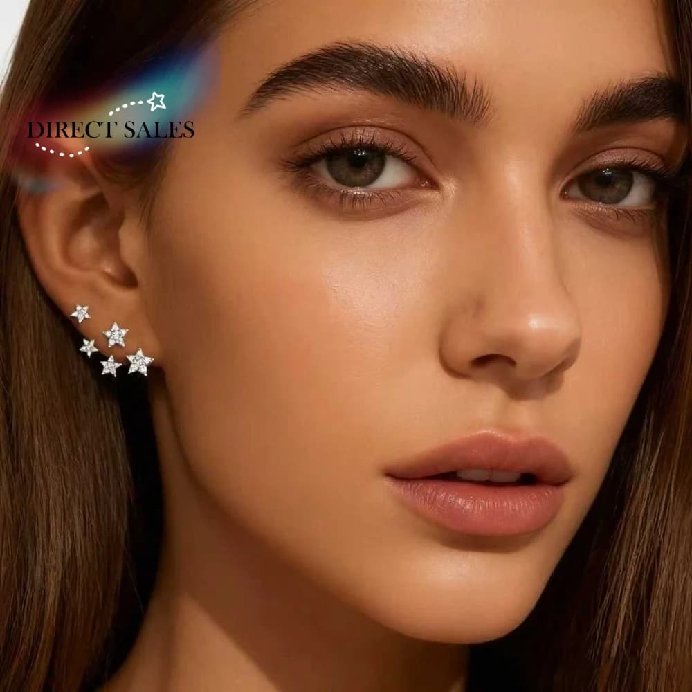Orecchini a Forma di Artiglio con Cristalli a Stella, Eleganti e Lussuosi, Stile Hip-Hop, Classici Orecchini in Zirconia per Donna, Ideali per Feste