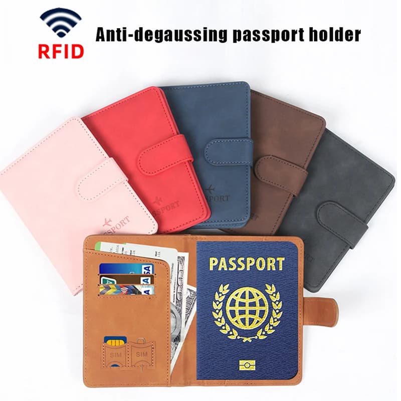Donna uomo RFID Passport Cover Business ID Bank Card Passport Covers custodia porta passaporto in pelle PU accessori da viaggio