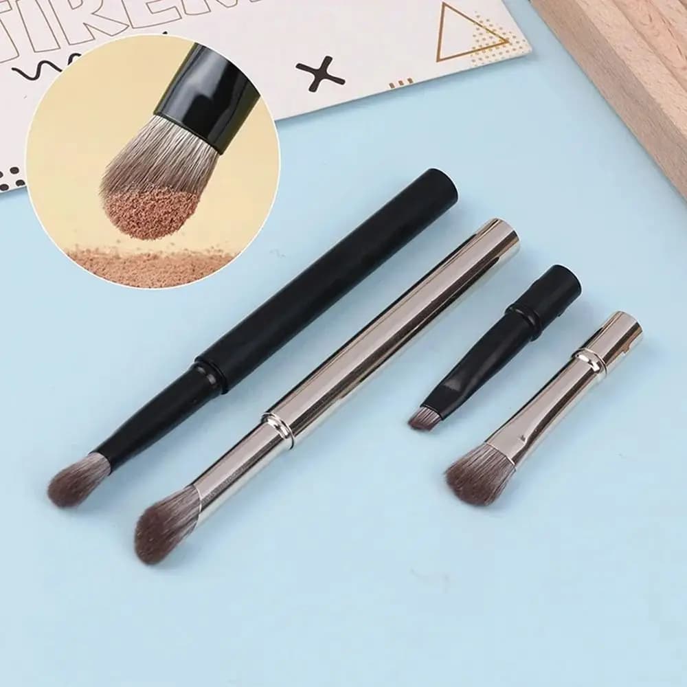 Set di 6 Pennelli Trucco Mini Contouring e Correttore Doppia Punta con Scatola, Pennello Ombretto 6 in 1 Staccabile, Strumento Cosmetico da Viaggio