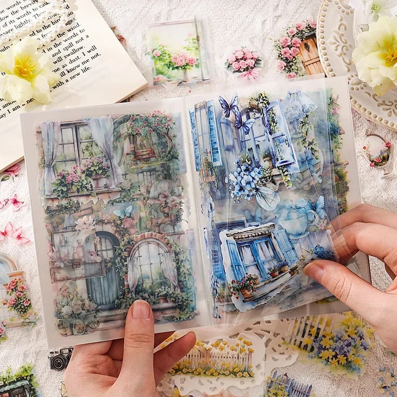 20 Sheets Flower garden Stickers Adhesive Diy Diary Album Scrapbooking Planner handmade Junk Journal Supplies