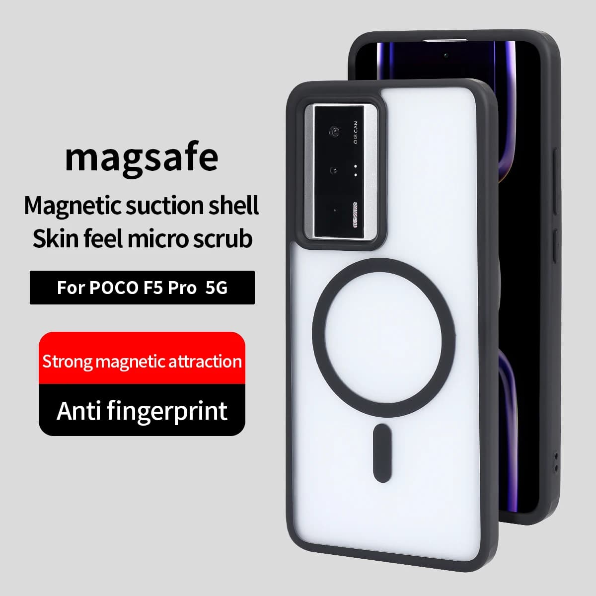 Per Xiaomi POCO F5 Pro 5G custodia per telefono antiurto custodia magnetica di lusso opaca trasparente con ricarica wireless Magsafe