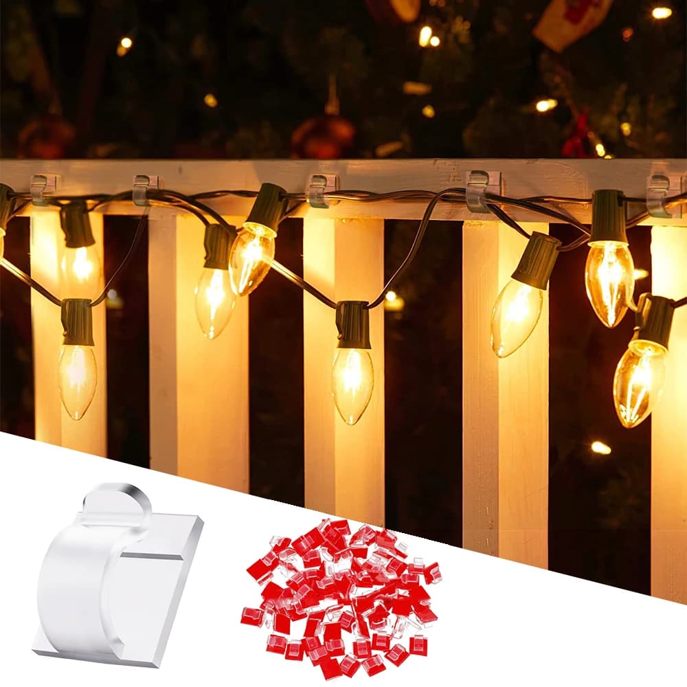 30 clip per cavi adesivi avvolgicavo per clip per luci natalizie all'aperto clip per decorazione supporto per la gestione dei cavi accessorio per la luce