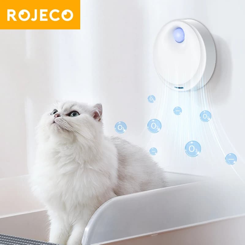 ROJECO 4000mAh Smart Cat odore purificatore per lettiera per gatti deodorante automatico Pet Toilet odore purificatore cane gatto lettiera deodorante