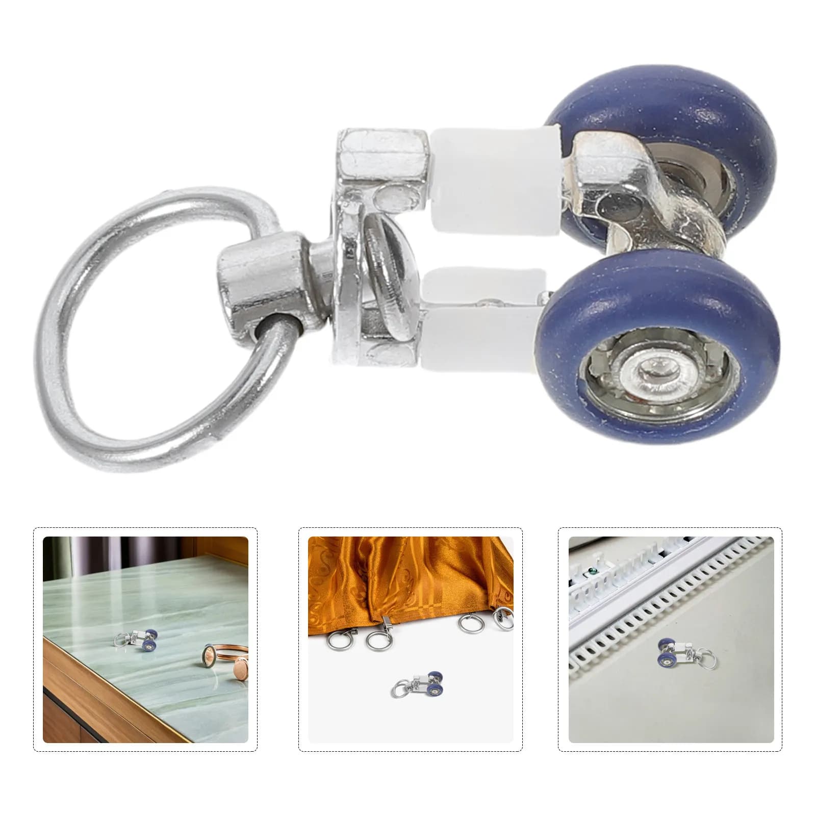 16 Pezzi Pattini per Binari Tende, Rotelle Silenziose e Robuste, Accessori Compatibili con Pulegge per Binari a Soffitto e Divisori Doccia
