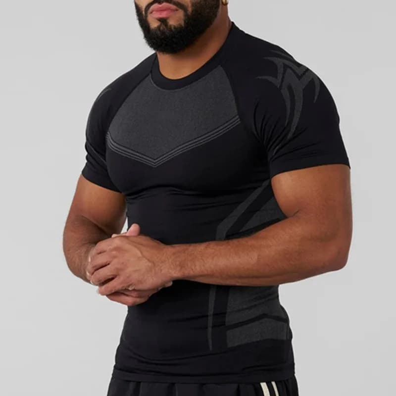 Men's Short Sleeved Compression Shirts Quick Dry Fitness Cycling Running T-Shirt Training Intimate Gym Clothing