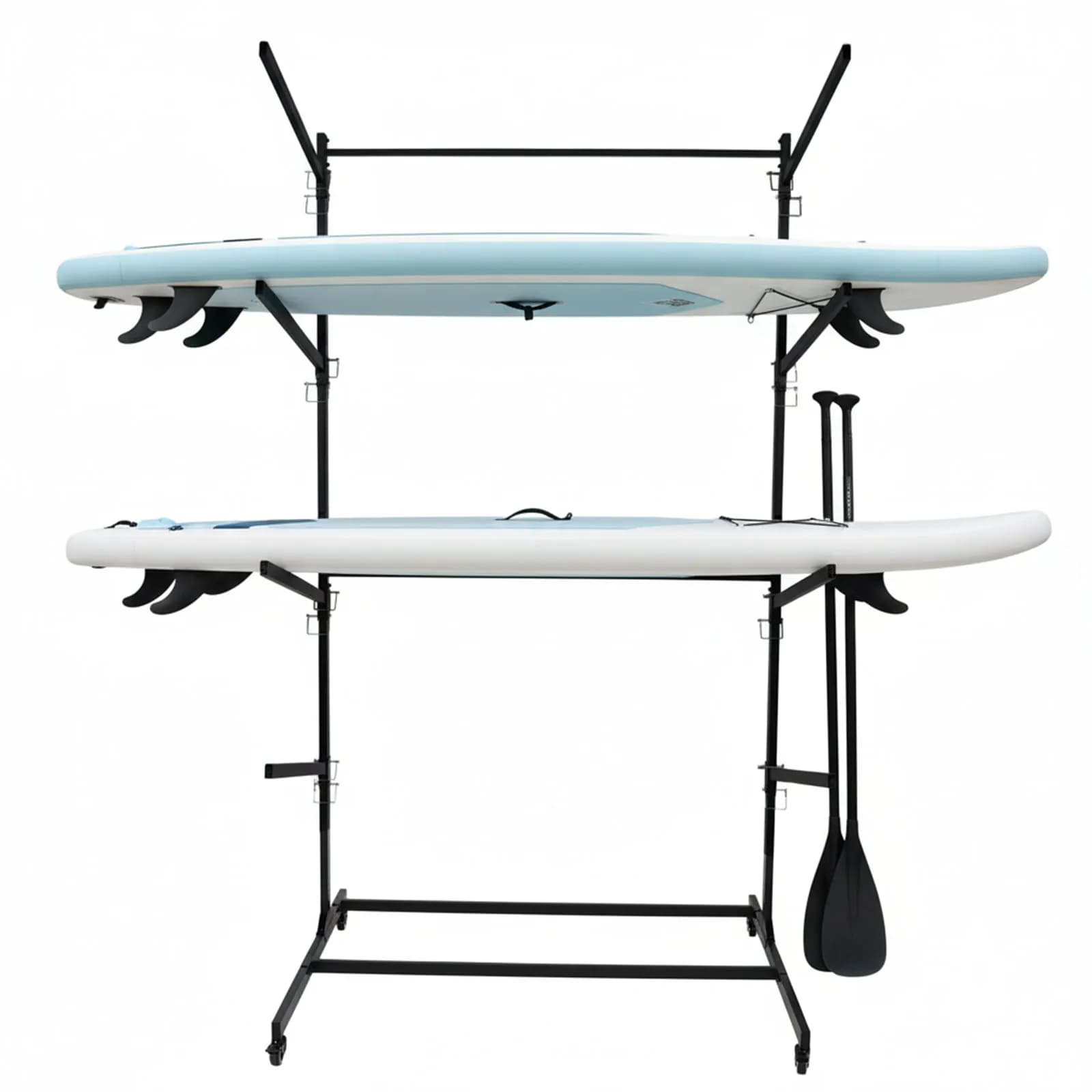 Supporto Regolabile a 4 Livelli per Attrezzature da Pesca, con Bracci e Porta Canna Regolabili, Struttura in Acciaio Resistente alla Ruggine